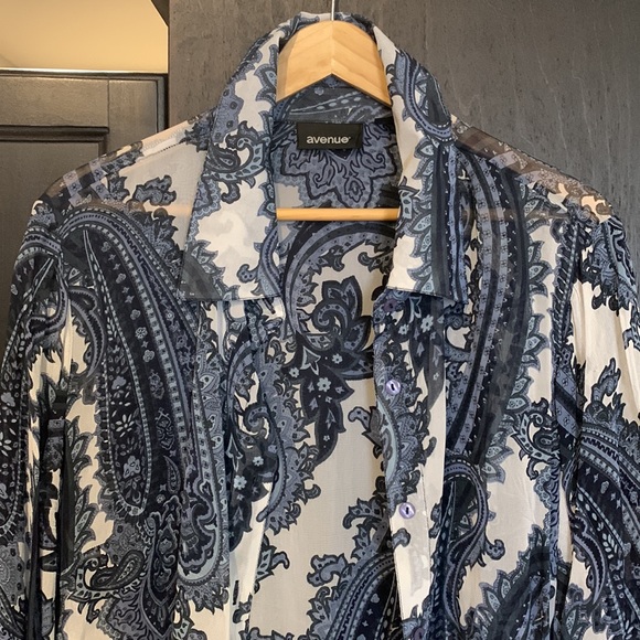 Avenue Tops - Avenue Blue Paisley Shirt 18/20